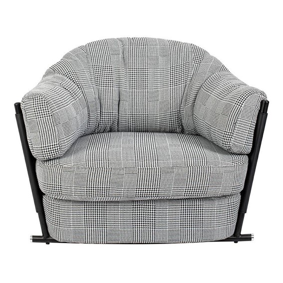 Fotel ROGER Biały/Czarny Pepitka