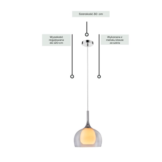 Lampa Wisząca ANASTASI 1L Chromowany