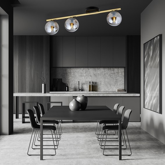 Lampa Sufitowa MONZA 3 Czarny/Grafitowy