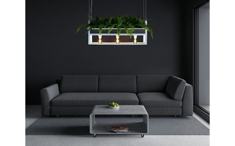 Lampa Wisząca/Kwietnik SEMIRA 100 INDUSTRIAL Biały/Zielony