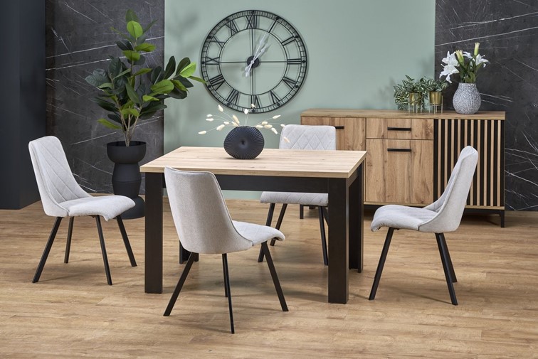 Stół Rozkładany BAGIO (120-160)x80 Beżowy/Czarny