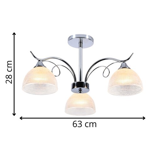 Żyrandol ODYS 3 Biały/Chromowany