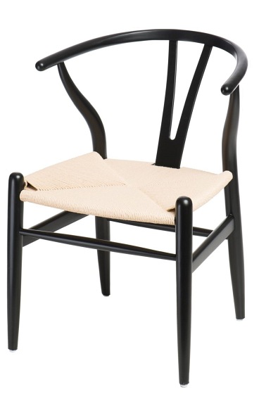 Krzesło WICKER Naturalne/Czarny