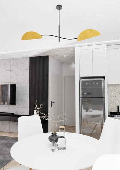 Lampa Sufitowa LOTUS 2 Czarny/Pomarańczowy