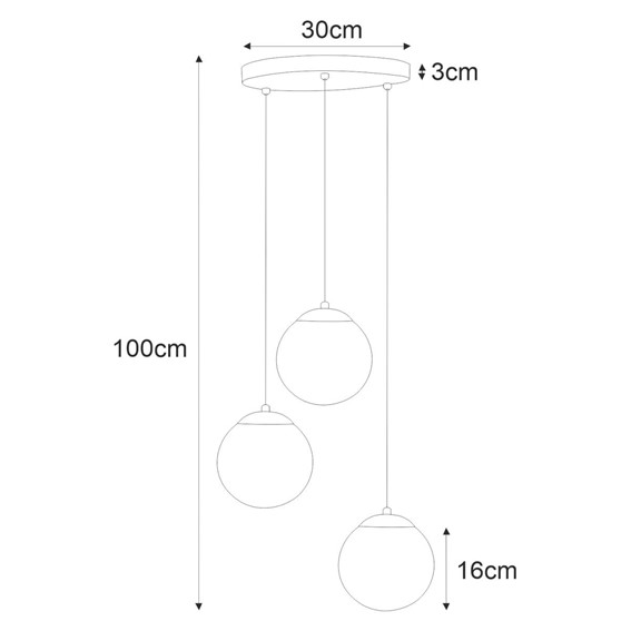 Lampa Wisząca CAMINA K-4746 Czarny/Biały Matowy