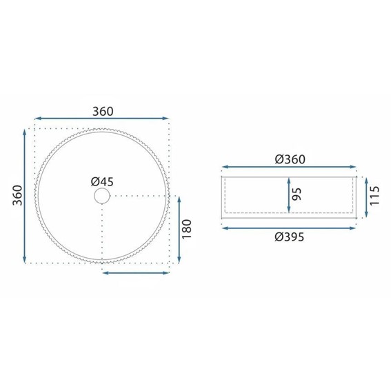 Umywalka Nablatowa SURI Brązowy