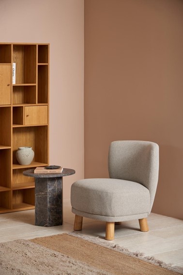 Stolik NAXOS fi50cm Marmur Ciemny Brązowy