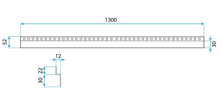 Listwa Brodzikowa Czołowa 130cm Nikiel Szczotkowany