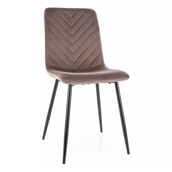 Krzesło DAREN Velvet Cappuccino/Czarny Mat