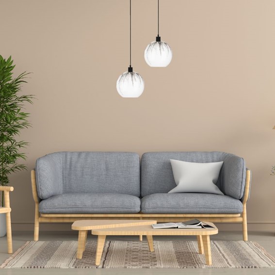 Lampa Wisząca SALIN 1A Czarny/Biały