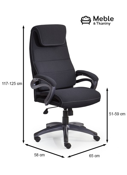 SIDNEY fotel gabinetowy czarny