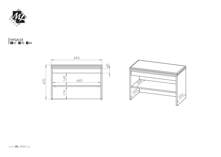 Szafka na Buty HYGA 03 Sosna Śnieżna/Antracyt