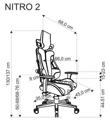 Fotel Gamingowy NITRO 2 Popielaty/Czarny
