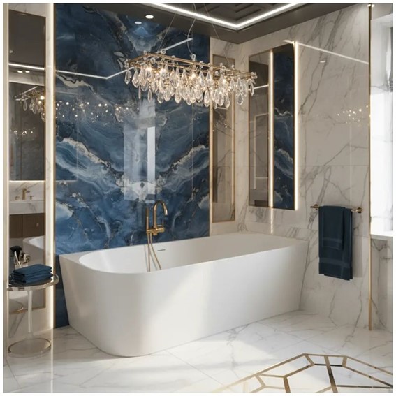 Wanna Narożna BELLANTO SLIM 170 P Biały