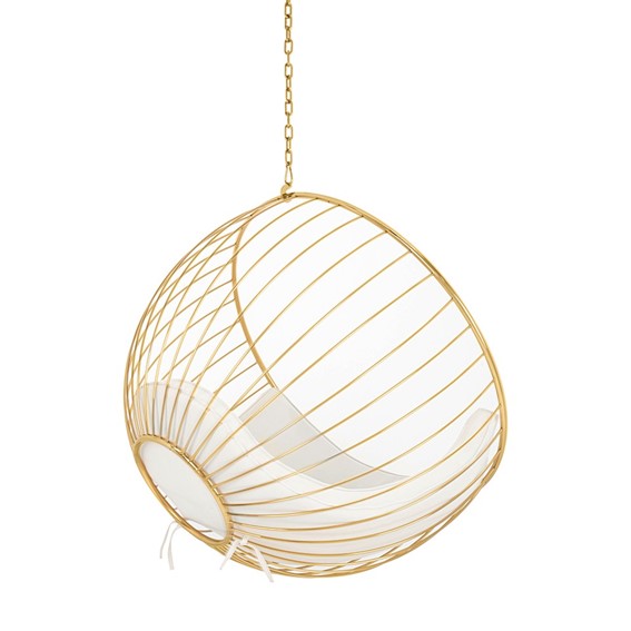 Fotel Wiszący GABBIA Złoty/Beżowy