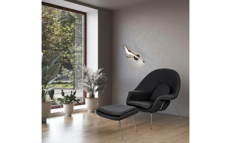 Lampa Ścienna BIRD Złoty/Czarny/Biały