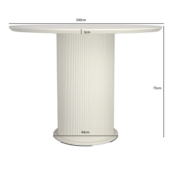 Stół ELIA 100cm Okrągły Czarny