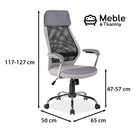 Fotel Obrotowy Q-336 Szary
