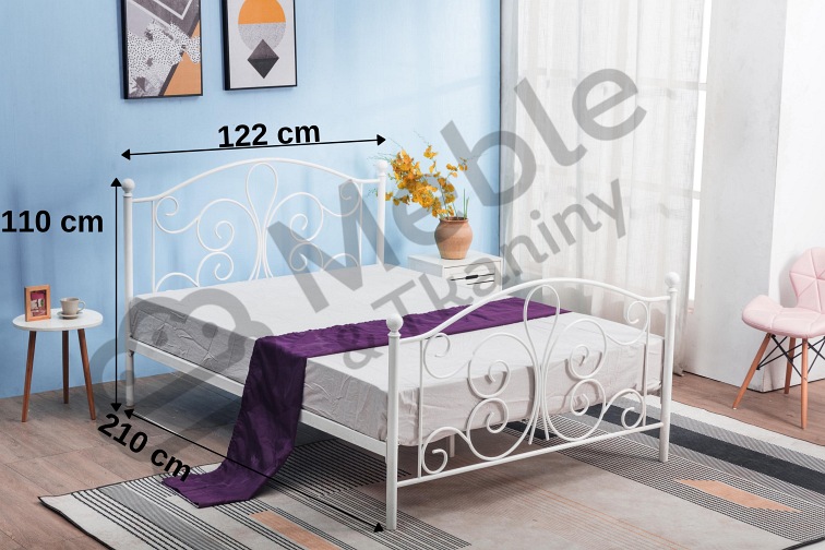 PANAMA 120 cm łóżko metalowe biały