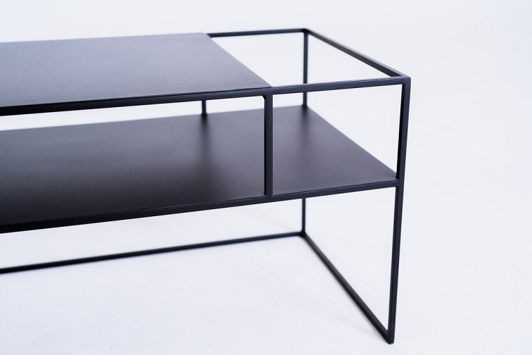 Stolik RTV Senso Flower Metal P 170x45 Czarny