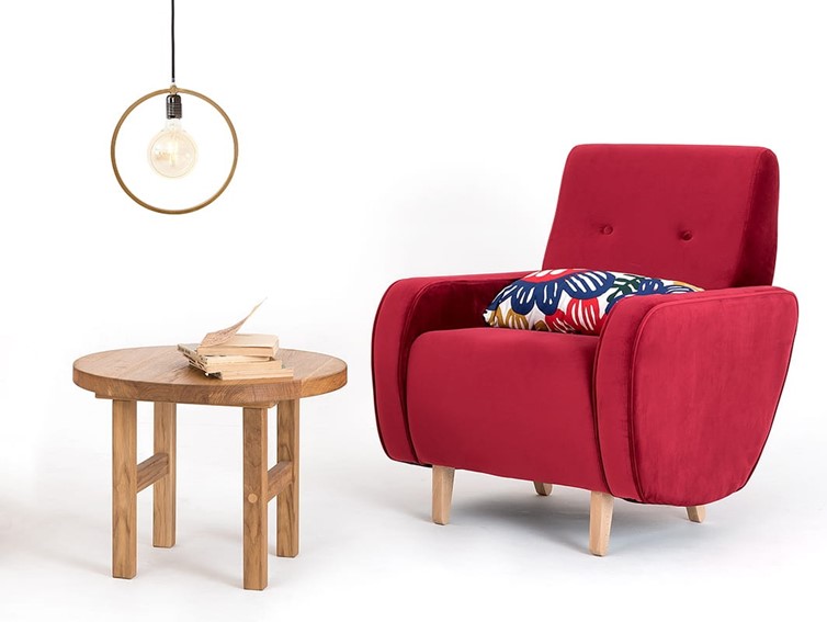 Fotel PANDA Soczysta Żurawina/Naturalny