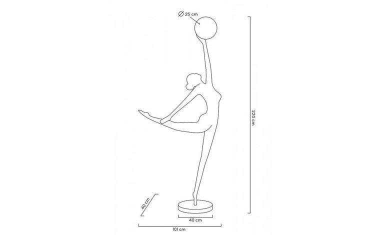 Lampa Podłogowa HUMAN BALLERINA Czarny/Biały