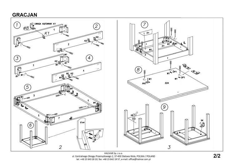 Stół Rozkładany GRACJAN (80-160)x80 Biały/Dąb Sonoma
