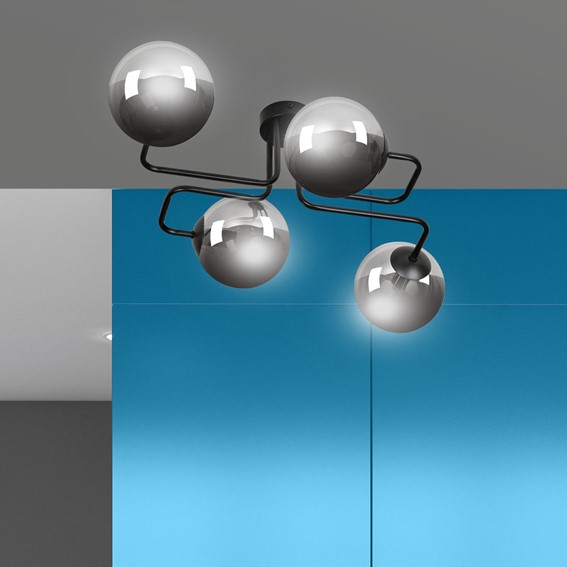 Lampa Sufitowa BRENDI 4 Czarny/Grafitowy