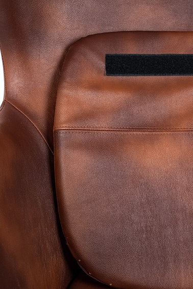 Fotel EGG Szeroki PU Brąz/Koniak