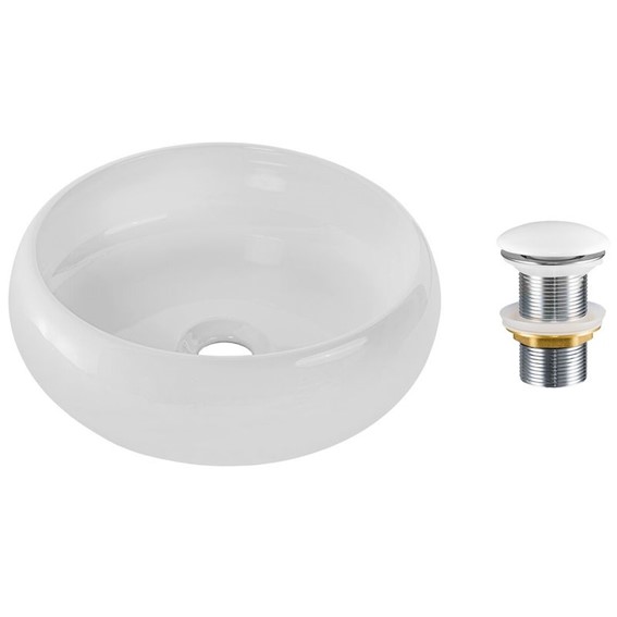 Zestaw Umywalkowy z Korkiem Click-Clack WIKI Biały