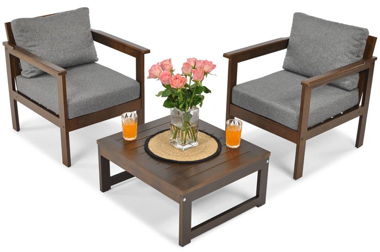 Zestaw Ogrodowy BELLA 2 Osobowy Brązowy/Grafitowy