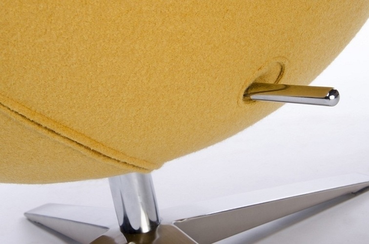 Fotel EGG Szeroki Musztardowy