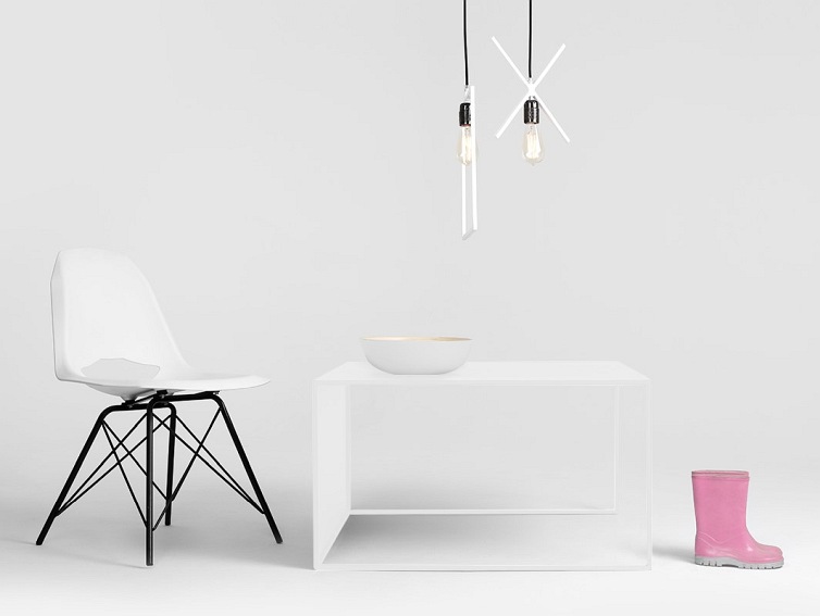 Stół Kawowy 2 Wall Metal 80x80 Biały