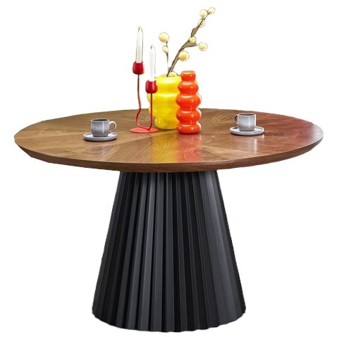 Stół HEVELIUS fi130 Czarny/Orzechowy