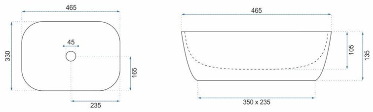 Umywalka Nablatowa BELINDA BRUSH Złoty/Biały