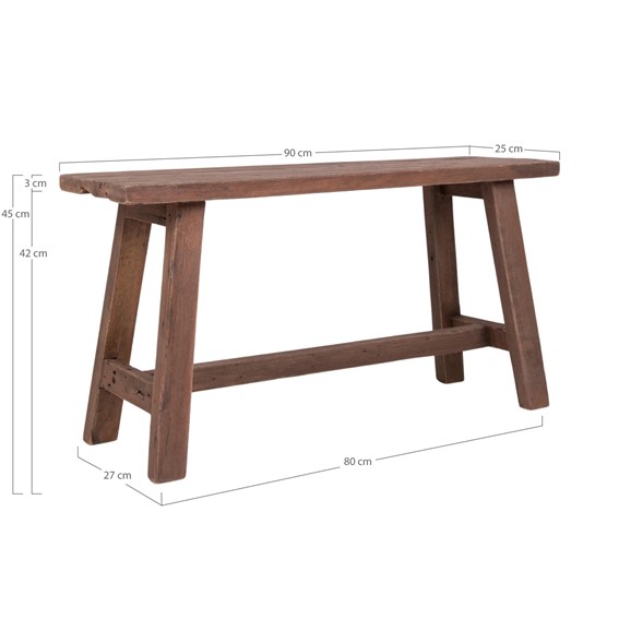 Ławka Drewniana BARCELONA 90cm Naturalny
