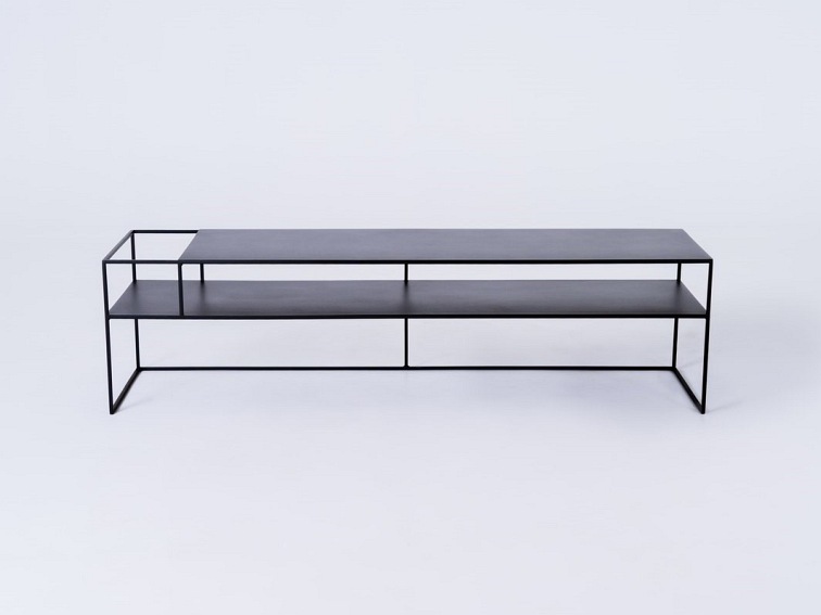 Stolik RTV Senso Flower Metal L 170x45 Czarny