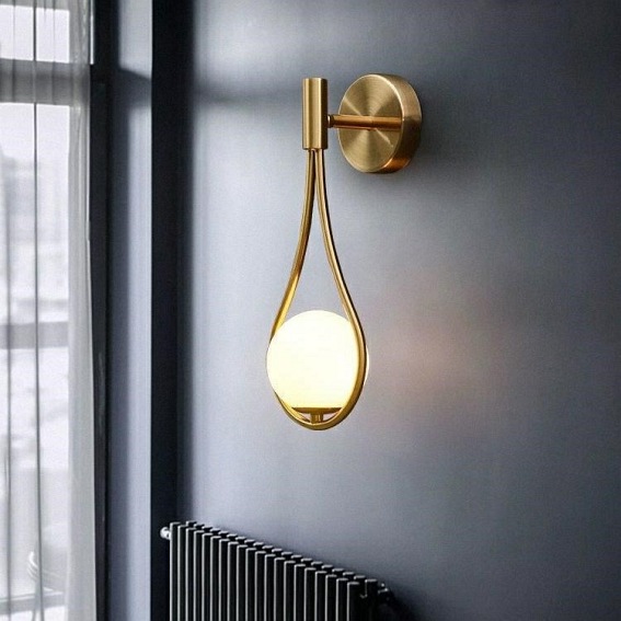 Lampa Ścienna ROMA Złoty/Biały