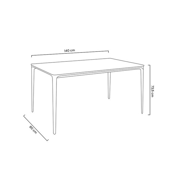 Stół SLIM 140x80 Biały/Czarny