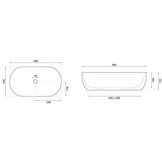 Umywalka Nablatowa AMELIA RUSTSTONE 48 Beżowy