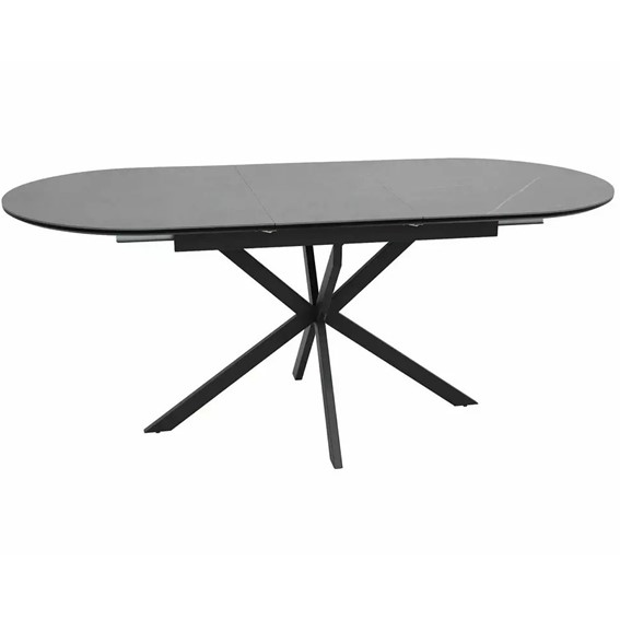 Stół Rozkładany GASTON Ceramic 140 (140-180)x75 Szary/Czarny Mat