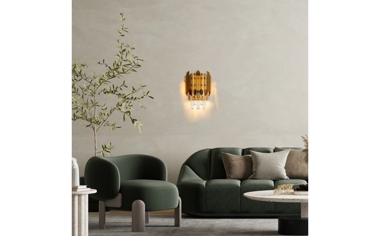 Lampa Ścienna MAJESTIC Złoty/Transparentny