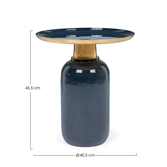 Stolik Kawowy NALIMA Fi40,5cm Niebieski