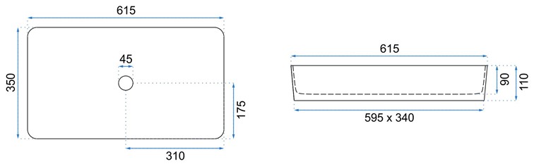 Umywalka Nablatowa DENIS Biały