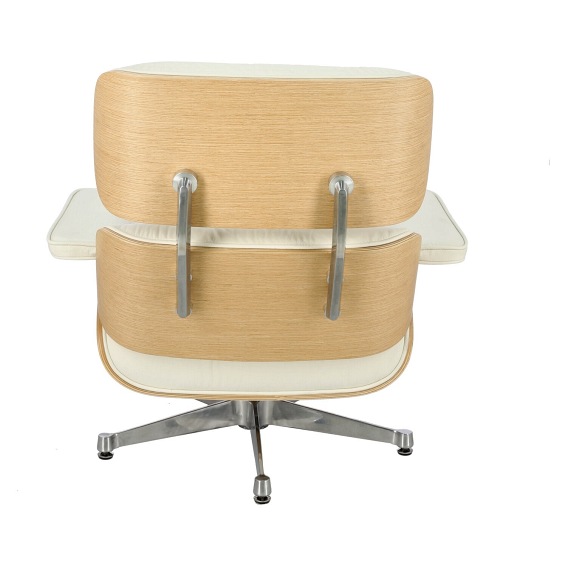 Fotel VIP 54x82x85 Biały/Natural Oak/Srebrna Baza