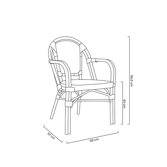 Krzesło CAFE PARIS ARM Brązowy/Czarny/Biały