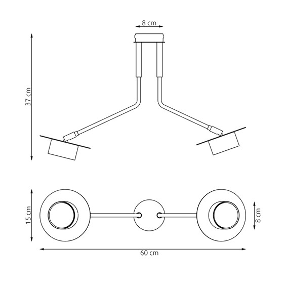 Lampa Sufitowa MIZU 2 Czarny