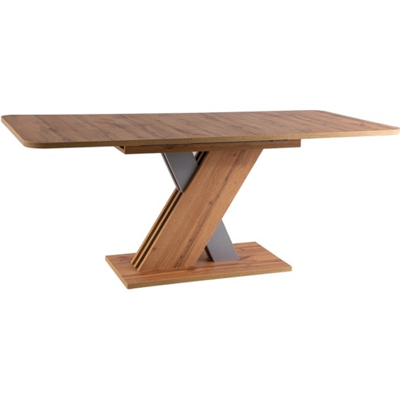 Stól Rozkładany EXEL (140-180)x85 Srebrny/Dąb Wotan