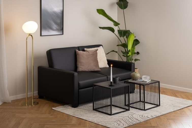 Stolik Kawowy STRINGTON 40x40cm Czarny