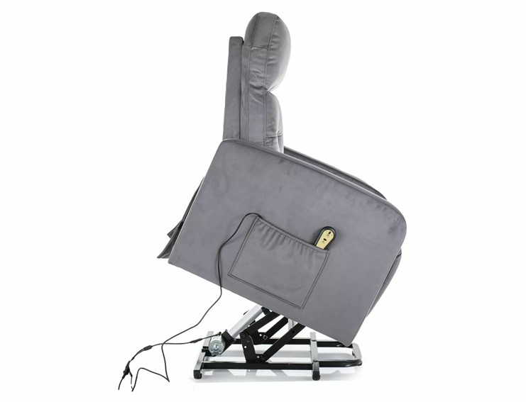 Fotel Rozkładany OTUS II Velvet Szary/Czarny